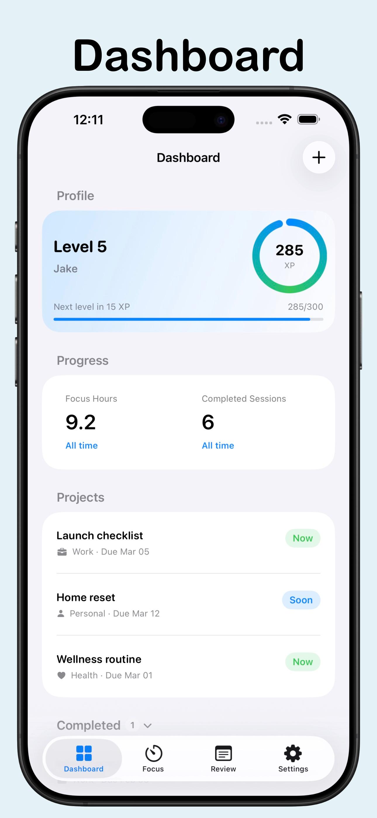 LevelUp: Focus app preview