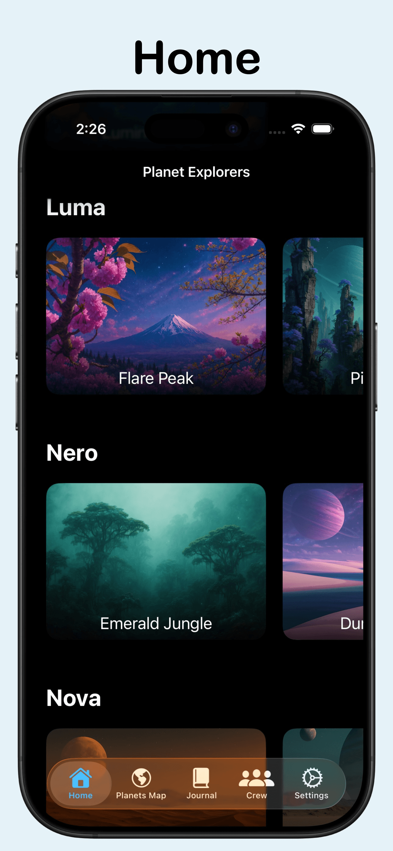 Planet Explorers app screenshot